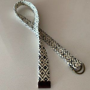 Toddler woven belt, with leather end 2 feet long
